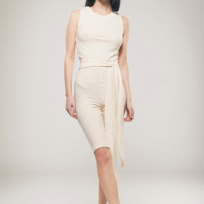 Organique Cycling Short Jumpsuit in Ecru