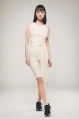 Immaculate Vegan - Organique Cycling Short Jumpsuit in Ecru