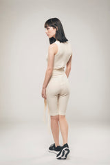 Immaculate Vegan - Organique Cycling Short Jumpsuit in Ecru