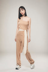Immaculate Vegan - Organique One Shoulder Jumpsuit in Light Brown