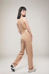 Immaculate Vegan - Organique One Shoulder Jumpsuit in Light Brown