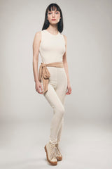 Immaculate Vegan - Organique Stretch Jumpsuit in Ecru S