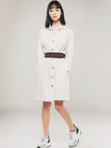 Immaculate Vegan - Organique Structured Shirt Dress in White S