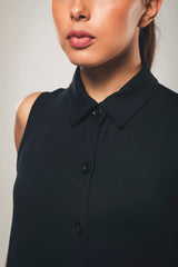 Immaculate Vegan - Organique Sleeveless Shirt Dress in Black