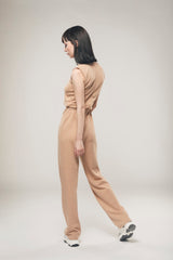 Immaculate Vegan - Organique Straight Leg Jumpsuit in Light Brown