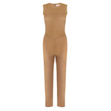Immaculate Vegan - Organique Straight Leg Jumpsuit in Light Brown