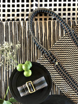 Immaculate Vegan - Stelar Sunda Handwoven Jacquard Vegan Belt | Olive & Sky Blue