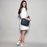 Immaculate Vegan - The Morphbag by GSK Cross-Body Vegan Handbag In Blue & Grey