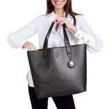 Immaculate Vegan - The Morphbag by GSK Reversible Vegan Leather Tote | Forest Green & Metallic