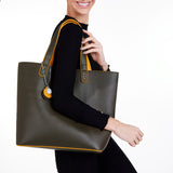 Immaculate Vegan - The Morphbag by GSK Reversible Vegan Tote In Green & Yellow