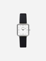 Immaculate Vegan - Votch Kindred Silver & White Dial Watch | Black Vegan Leather Strap