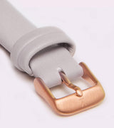 Immaculate Vegan - Votch Petite Rose Gold & White Dial Watch | Light Grey Vegan Leather Strap