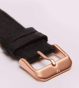 Immaculate Vegan - Moment Watch with Rose Gold & White Dial | Black Piñatex Vegan Leather Strap