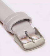 Immaculate Vegan - Petite Watch with Silver & White Dial | Light Grey Vegan Leather Strap