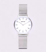 Immaculate Vegan - Petite Watch Silver & White Dial | Silver Mesh Strap