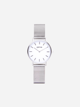 Immaculate Vegan - Petite Watch Silver & White Dial | Silver Mesh Strap