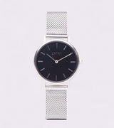 Immaculate Vegan - Petite Watch with Silver & Black Dial | Silver Mesh Strap