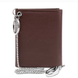 Immaculate Vegan - Watson & Wolfe Trifold Vegan Leather RFID Protective Wallet for Key Belt Chain | Chestnut Brown