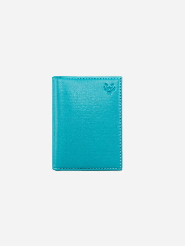 Watson & Wolfe Vegan Leather RFID Protective Bifold Card Holder | Turquoise