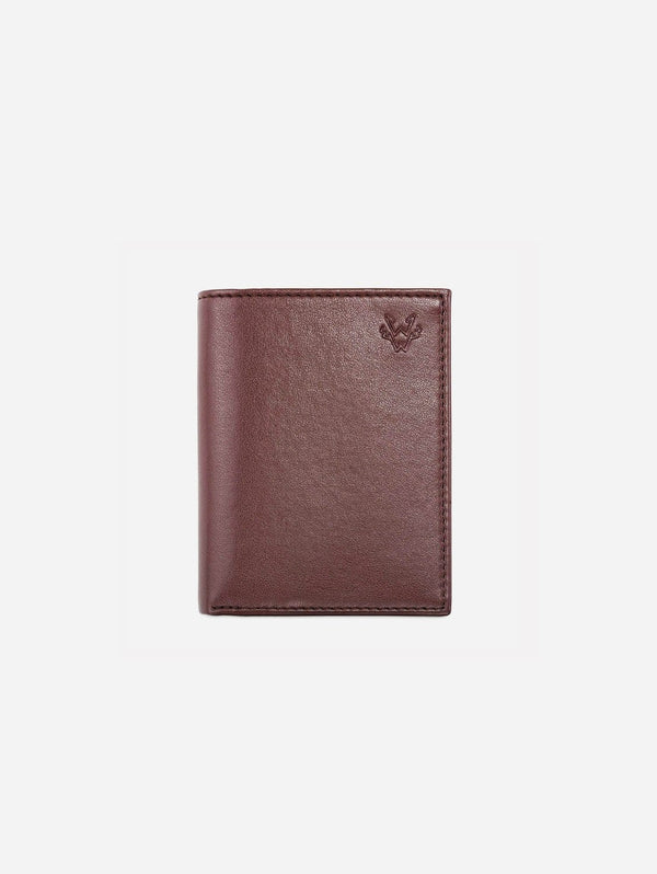 Watson & Wolfe Vegan Leather RFID Protective Card Wallet with Notes Pocket | Chestnut