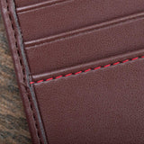 Immaculate Vegan - Watson & Wolfe Vegan Leather RFID Protective Wallet | Chestnut Brown & Red
