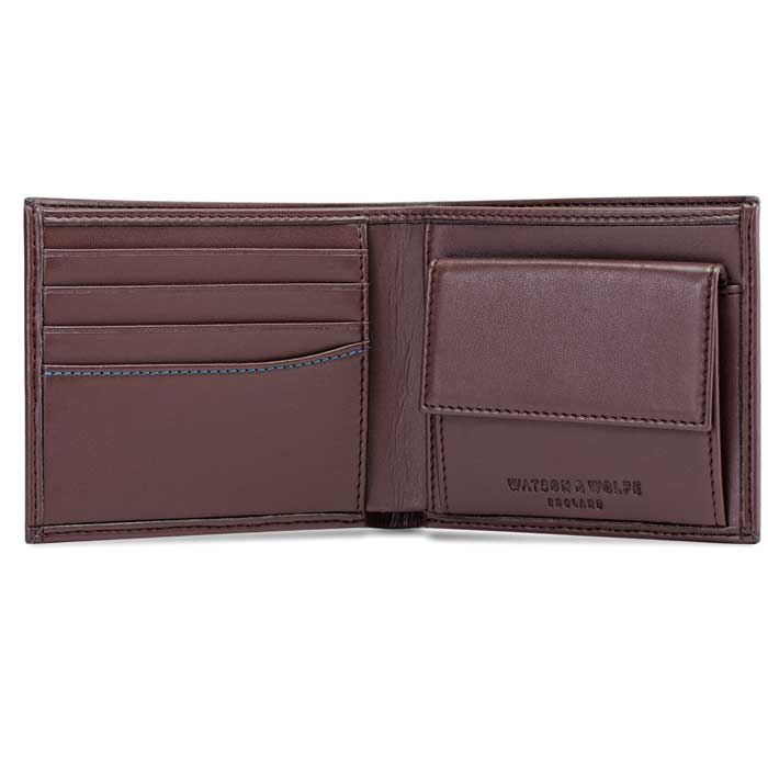 Watson & Wolfe Vegan Leather RFID Protective Wallet with Coin Pocket | Chestnut Brown