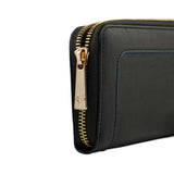 Immaculate Vegan - Watson & Wolfe Wilton Zipped Purse Wallet in Black & Cobalt Blue