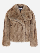 Immaculate Vegan - Issy London Sienna brown tipped wide lapel Vegan Jacket