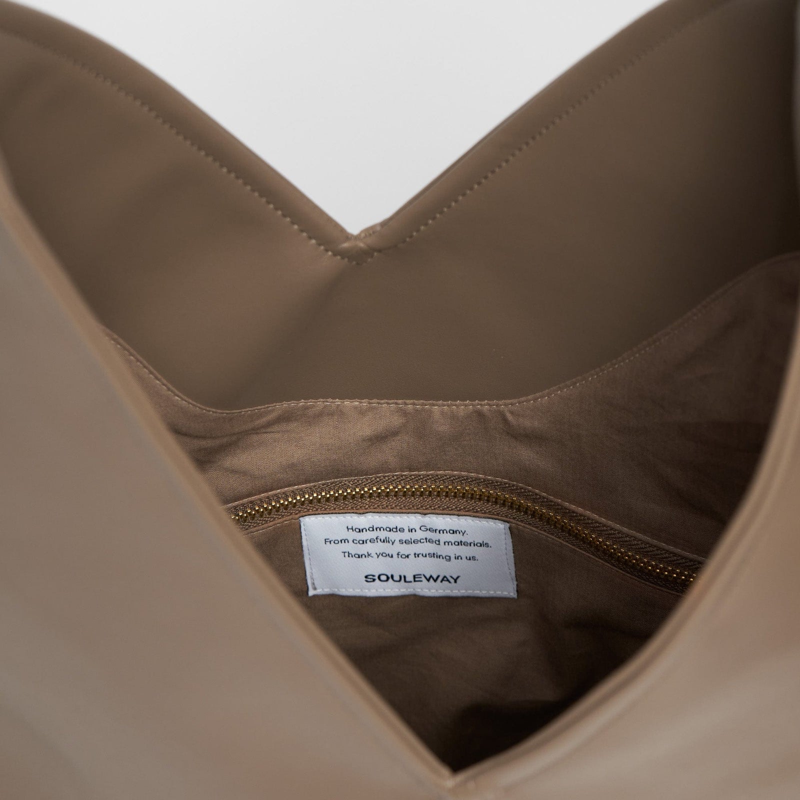 Souleway - Oleatex Vegan Olive Leather Origami Bag | Mocha Brown