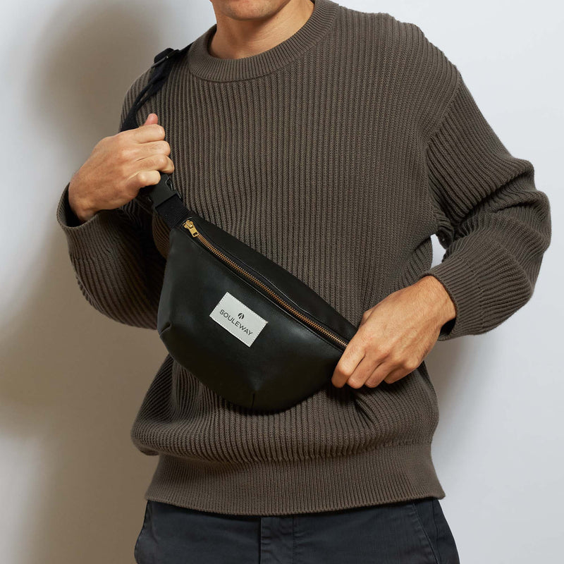 Souleway Oleatex Vegan Leather Bum Bag | Black