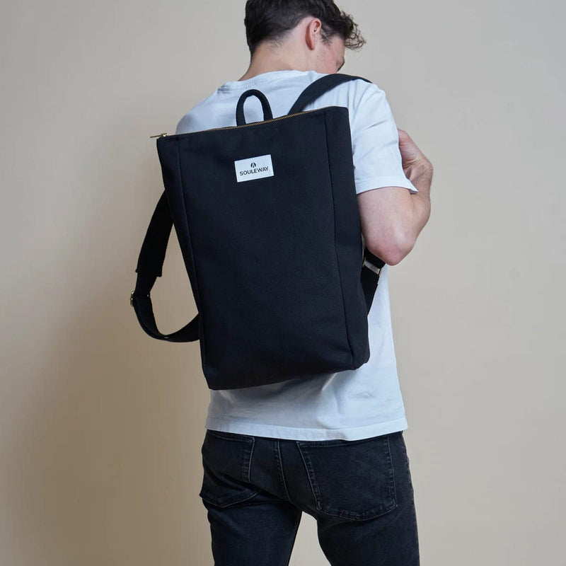 Souleway Natural Cotton Canvas Simple Backpack L | Multiple Colours