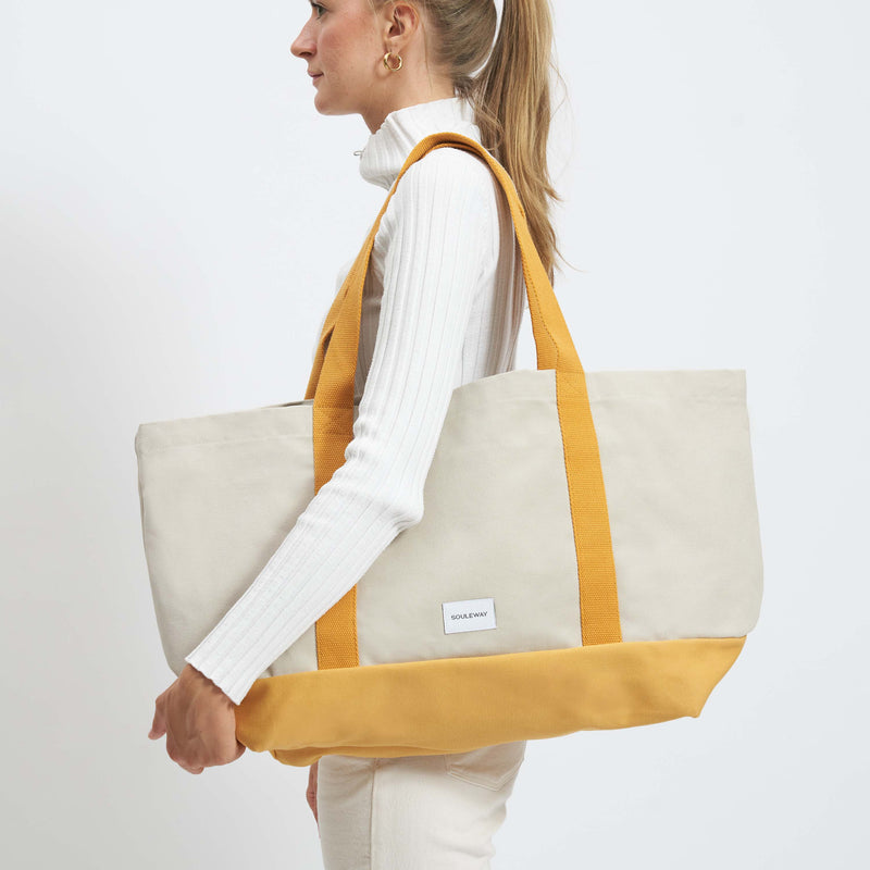 Souleway Natural Cotton Canvas Beach Bag | Multiple Colours