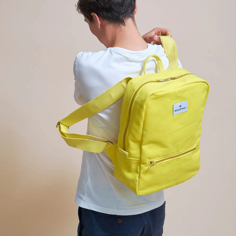 Souleway Natural Cotton Canvas Daypack | Bright Lemon Bright Lemon
