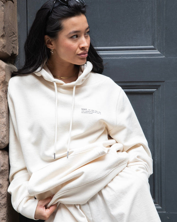 hewn. Womens Organic Cotton Relaxed-fit Hoodie in Natural Cotton