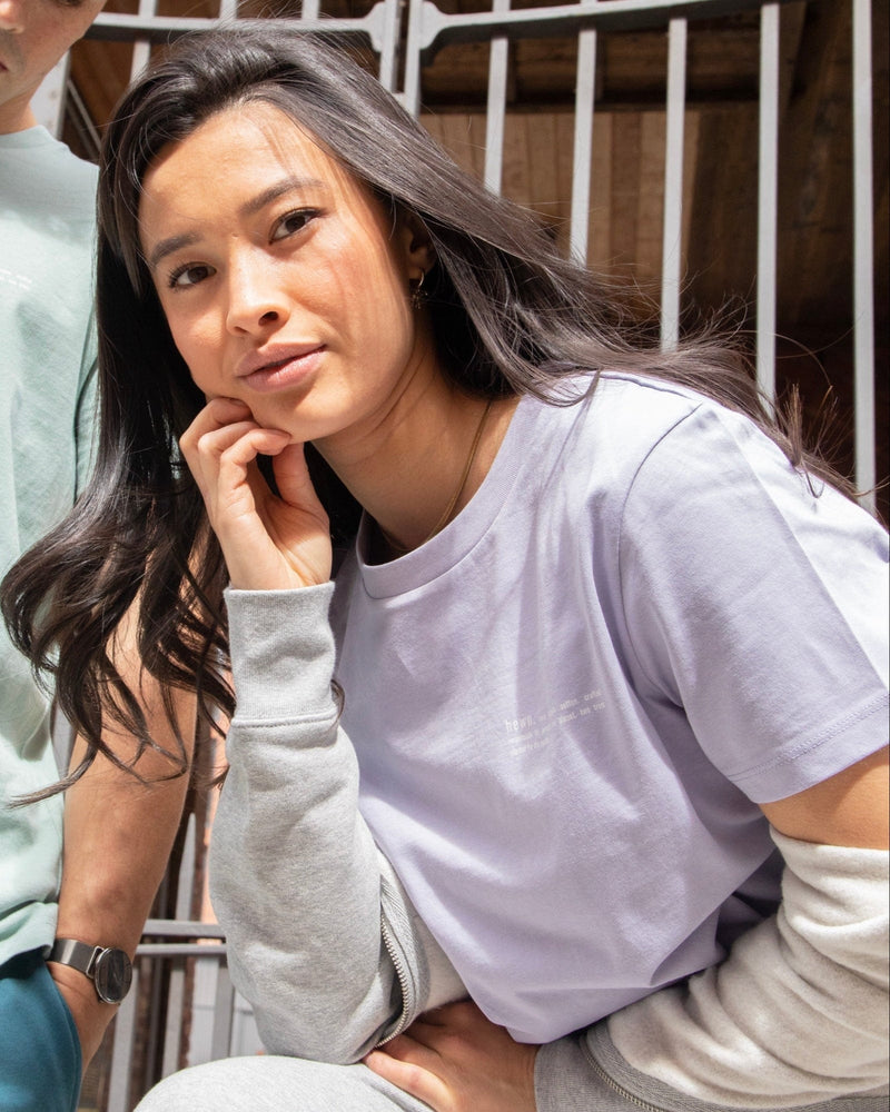 hewn. Womens Classic-fit Organic Cotton T-shirt in Lavender
