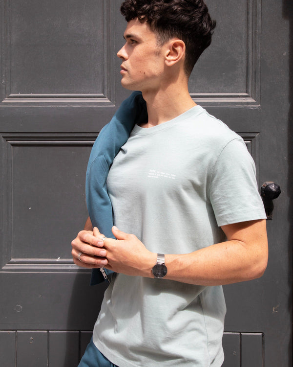 hewn. Mens Organic Cotton Relaxed-Fit T-shirt in Aloe Green