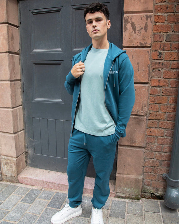 hewn. Mens Organic Cotton Relaxed-fit Zip Hoodie in Ocean Blue