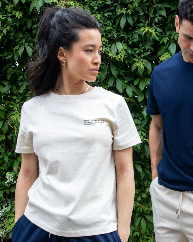 hewn. Womens Classic-fit Organic Cotton T-shirt in Natural Cotton