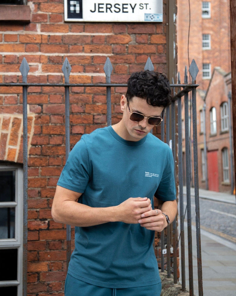 hewn. Mens Classic-fit Organic Cotton T-shirt in Ocean Blue