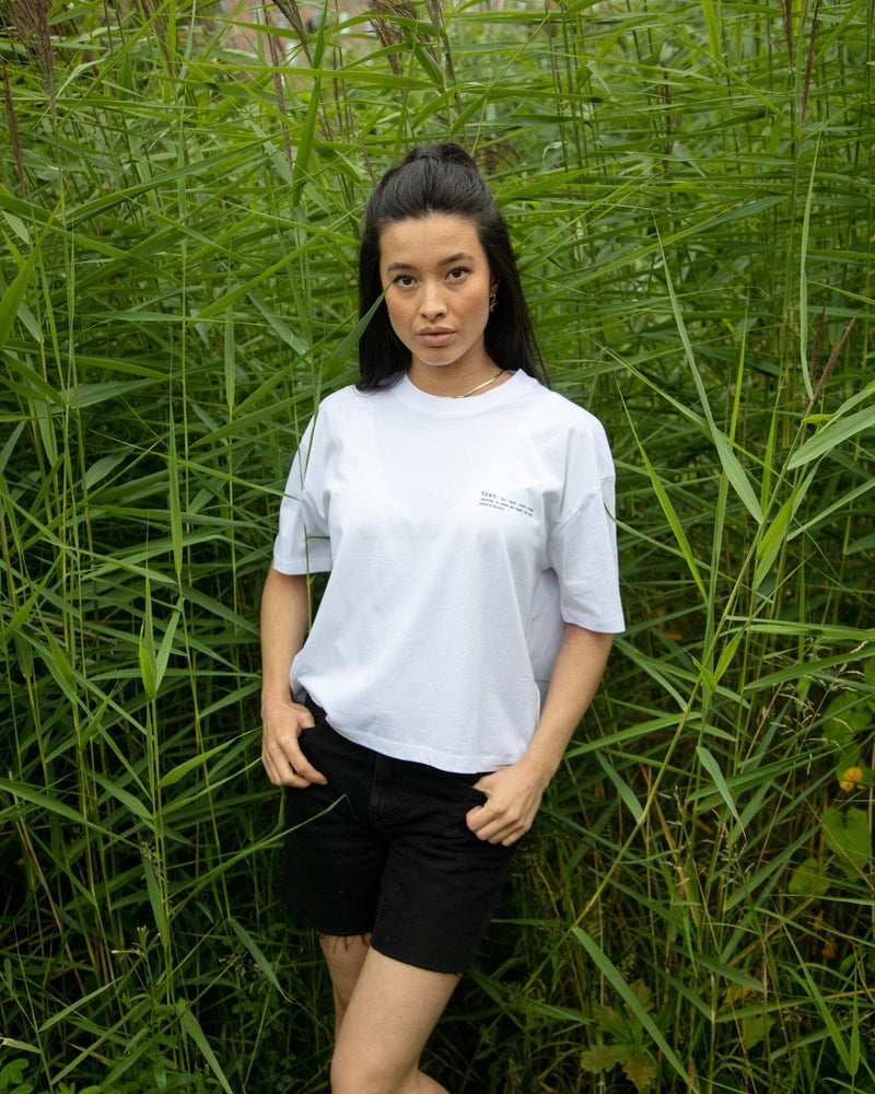 hewn. Womens Organic Cotton Boxy T-shirt in Snow White