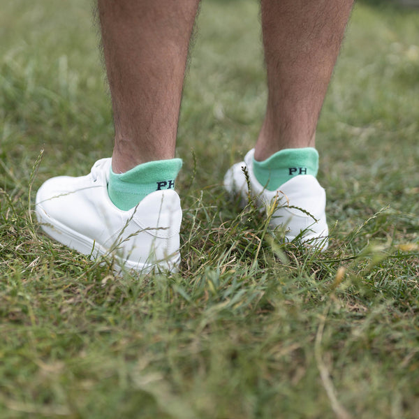 Men’s Organic Cotton Sport Trainer Sock 3 pack | Green, Red and White