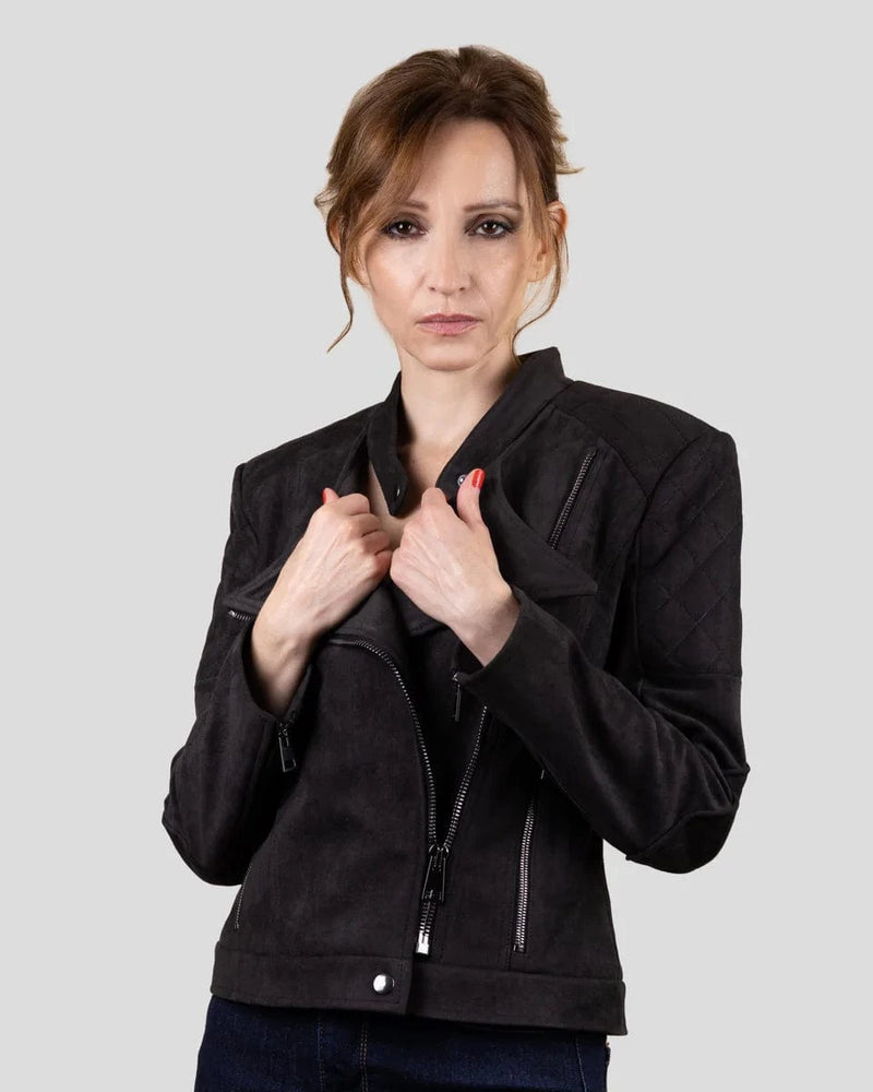 Eloquere Diva Vegan Suede Jacket | Black