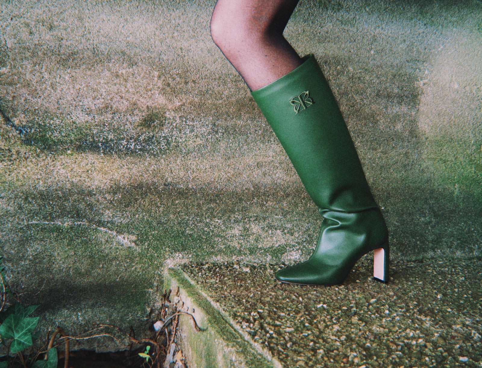 【5351 POUR LES HOMMES】leather boot/Y2K/緑 0a4443dd-66b7-4d49-bc64-
