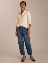 Immaculate Vegan - Organic Cotton Zip Collar Top | Peach Cream