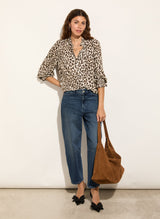 Immaculate Vegan - Cela LENZING™ ECOVERO™ Printed Blouse | Taupe Leopard