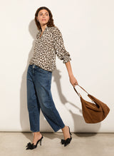 Immaculate Vegan - Cela LENZING™ ECOVERO™ Printed Blouse | Taupe Leopard