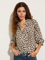 Immaculate Vegan - Cela LENZING™ ECOVERO™ Printed Blouse | Taupe Leopard