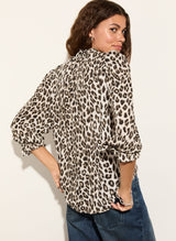 Immaculate Vegan - Cela LENZING™ ECOVERO™ Printed Blouse | Taupe Leopard