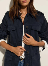 Immaculate Vegan - Baukjen Drake Organic Cotton Utility Jacket | Classic Navy