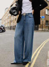 Immaculate Vegan - Baukjen Petite Leonor Tie Front Wide Leg Jeans